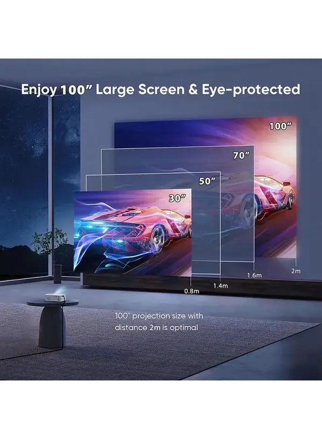 Black Smart Mini Projector 1080P Home Theater Built In Speaker USB AV SD Compatible - Image 4